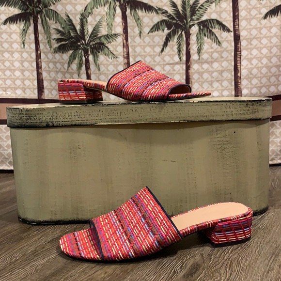 J. Crew Shoes - 🥳Host Pick🎉 J.Crew Multicolored Raffia Slides